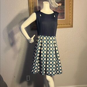 Roz & Ali Navy and Gold Mini Dress